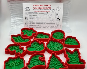 Ensemble de coupe-pâtes de Noël, jeu d'enfant en argile, 12 pièces avec sac de rangement