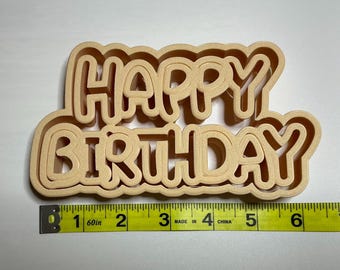 Emporte-pièce et tampon personnalisés Joyeux anniversaire (BB.06) - grand 6 x 4