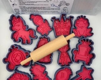 Ensemble de jeu sur le thème des princesses avec sac de rangement - Ensemble à thème de 13 pièces.  NOUVEAU !!!! Comprend maintenant un rouleau.