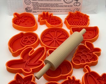 Fruit Themed Kids Play Dough Kit, Sensory Play Kit, Montessori Toy, Gift for Kids, Creative Play Set, Preschool Learning Toy