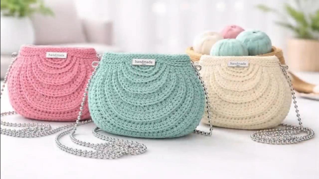 Crochet Half Moon Bag Pattern – Textured Crossbody Purse Tutorial (PDF ...