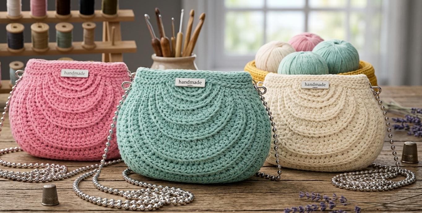 Crochet Half Moon Bag Pattern – Textured Crossbody Purse Tutorial (PDF ...