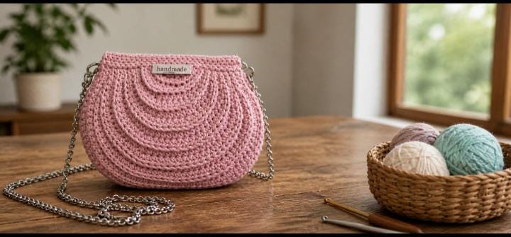 Crochet Half Moon Bag Pattern – Textured Crossbody Purse Tutorial (PDF ...