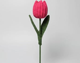 Patrón de tulipán a crochet / Flor amigurumi DIY (Patrón en PDF)