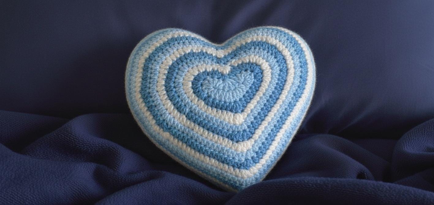 Ombre Granny Square Heart Pillow Crochet Pattern