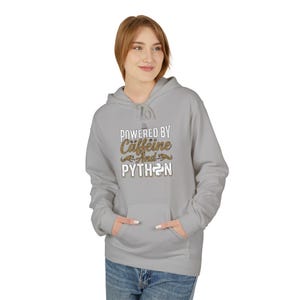 Caffeine Powered by Python Hoodie | Programmer Coffee Code Sweatshirt