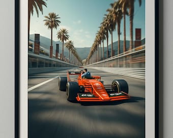 Monaco Grand Prix F1 Car Poster: Formula 1 Racing Print (Digital Download)