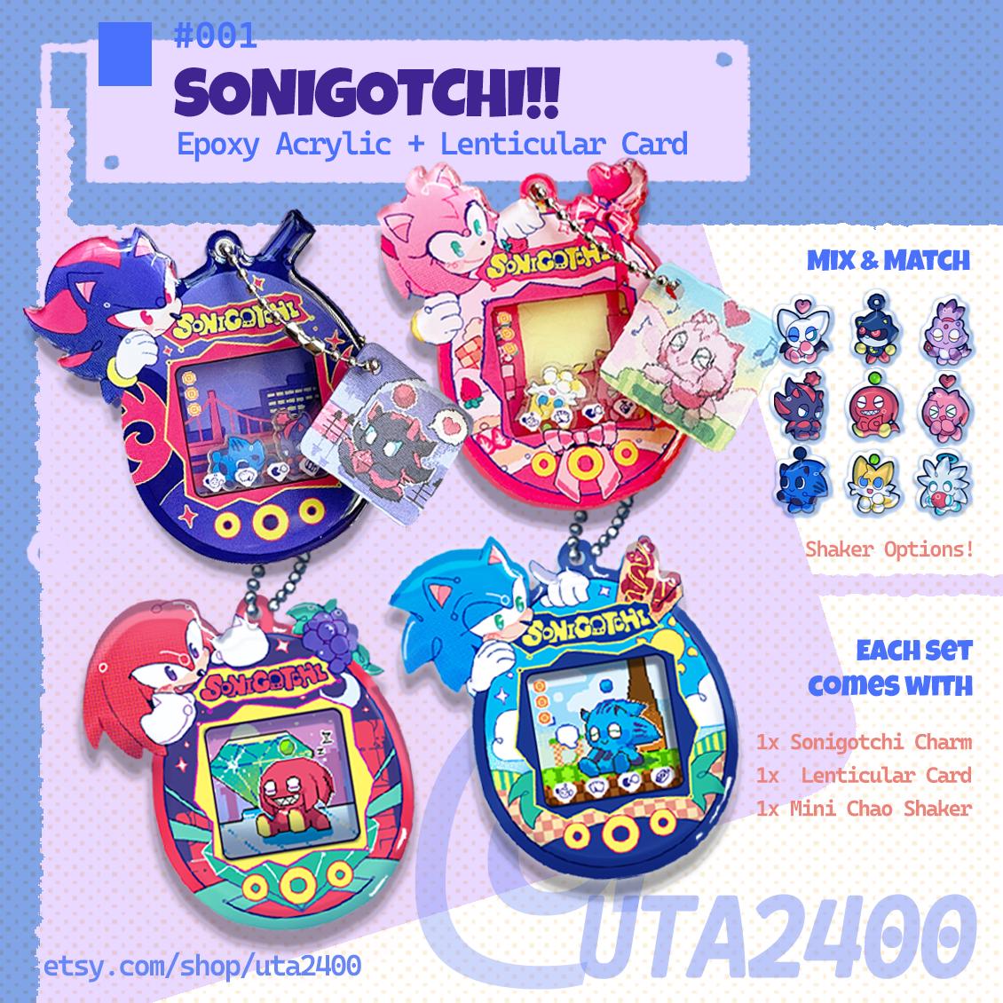 Sonigotchi!! Lenticular Epoxy Acrylic Shaker Chain | Sonic X