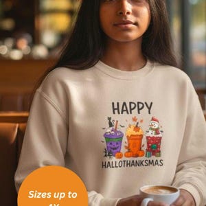 Fleecetröja för damer, mysig hösttröja med rund hals, trendig Thanksgiving-julgåva