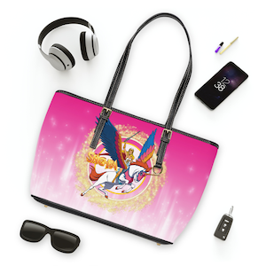 She-Ra Princess Of Power Saturday Morning Cartoon GenX Vintage Retro 80s Inspired Pink PU Leather Shoulder Bag