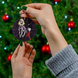 BeetleJuice Retro Vintage Halloween Boże Narodzenie Świąteczny prezent Ceramiczny ornament, 1 sztuka