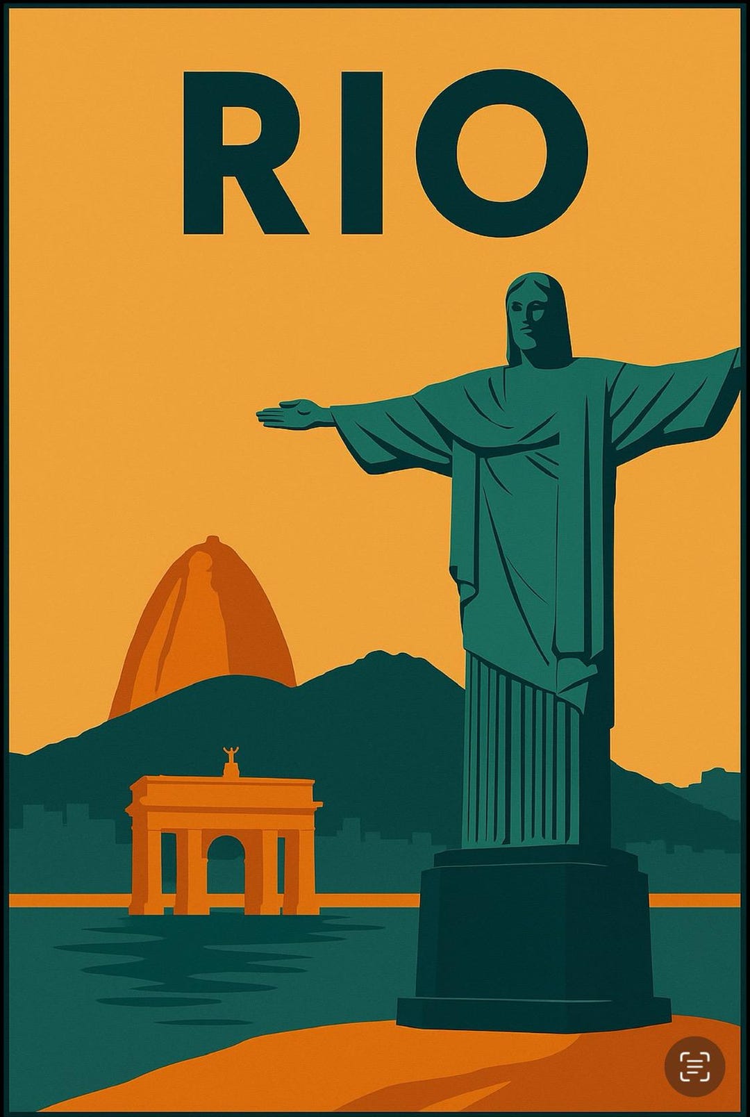 Posters De Rios Póster de viaje retro de Río de Janeiro: Impresión del Cristo Redentor ...