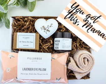 New Mom Gift Box- Postpartum Gift Box Spa care package for New Mother self-care gift for first time mom encouragement Gift Basket