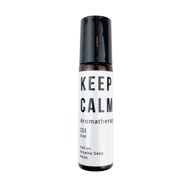 Organic Keep Calm Essential Oil Roller Blend 10 ml/ Aromatherapy Essential Oil blend for stress relief & Relaxation/ Stress Relief Gift