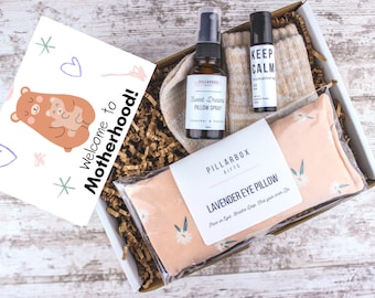 Welcome to Motherhood Self Care Package- new mom encouragement gift box, new baby gift set for mom, post delivery support gift for mom-to-be