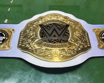 2023 World Wrestling Championship Belt Replica – Real Leather Strap, Metal Plates