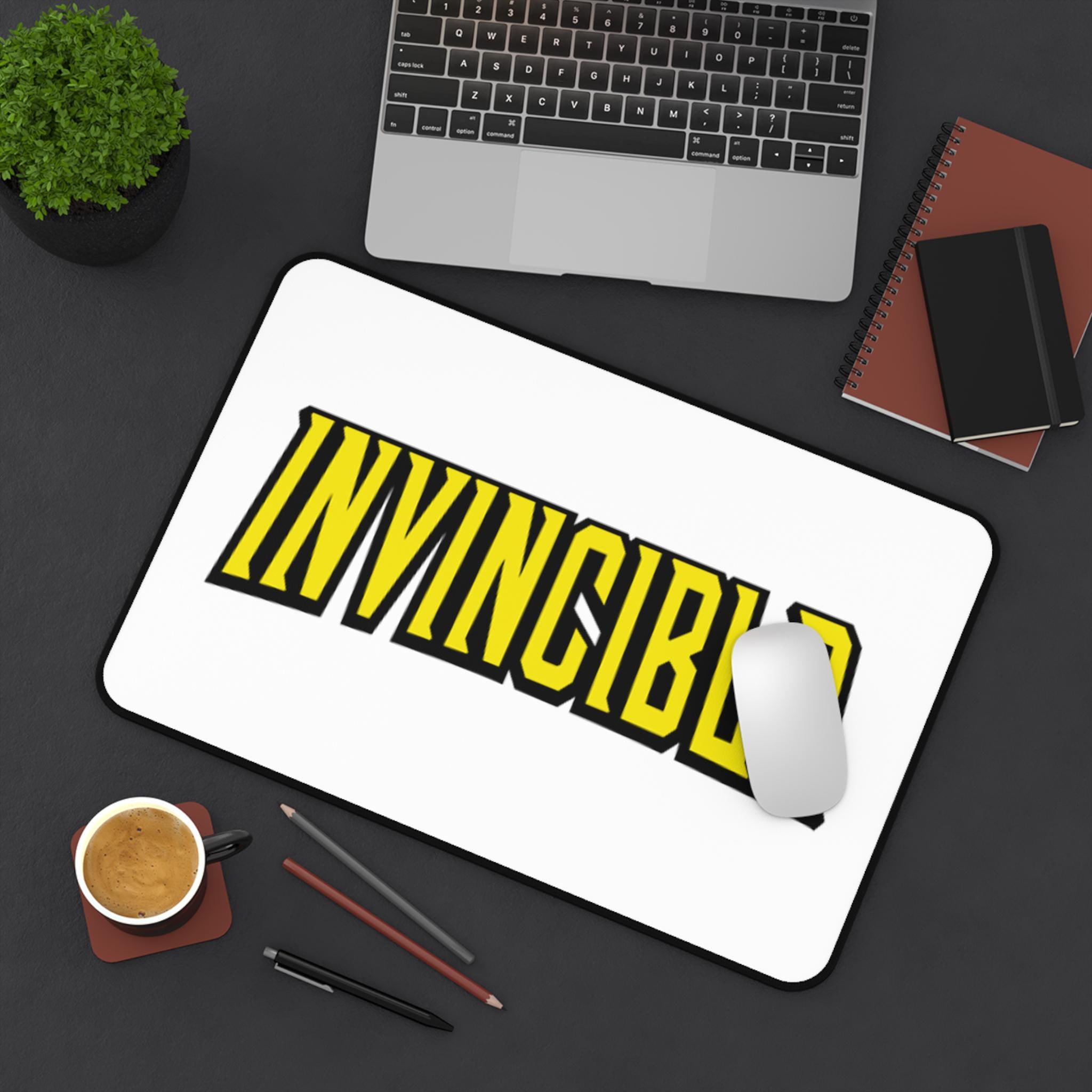 Invincible Typography Desk Mat | Yellow Comic Style Mousepad Mat - Etsy