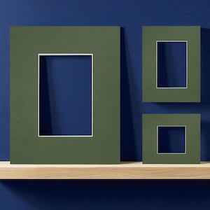 Green picture mount white core | choose size | smooth fatg 3 for art photo frame custom-made hand cut by order mat image 1