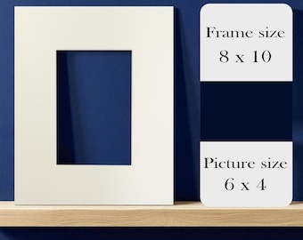 Pale cream  picture mount solid core munken | 8x10 for 6x4 | smooth fsc fatg  2