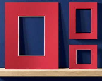 Red picture mount white core | choose size | smooth fsc fatg 3 for art frame