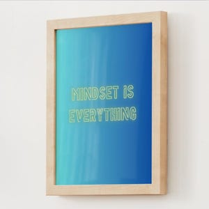 Positive Affirmation Wall Art – Mindset Is Everything Printable, Motivational Digital Poster for Office Decor
