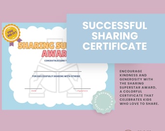 Sharing Superstar Award | Printable Kids Award | Positive Behavior Recognition