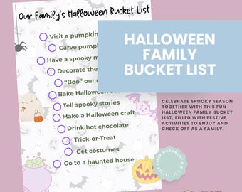 Editable Halloween Family Bucket List – Printable Spooky Activities