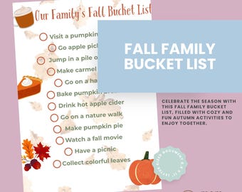 Editable Fall Family Bucket List – Printable Autumn Activities