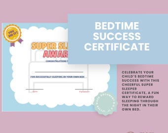 Super Sleeper Award | Printable Bedtime Certificate for Kids | Sleep Training Achievement