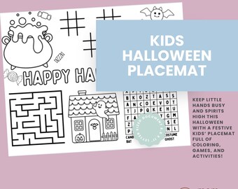 Kids Halloween Placemat | Printable Activity Sheet