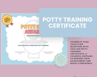 Potty Training Award: Printable Milestone Certificate (Digital Download)