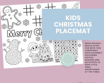 Kids Christmas Placemat – Printable Activity Sheet