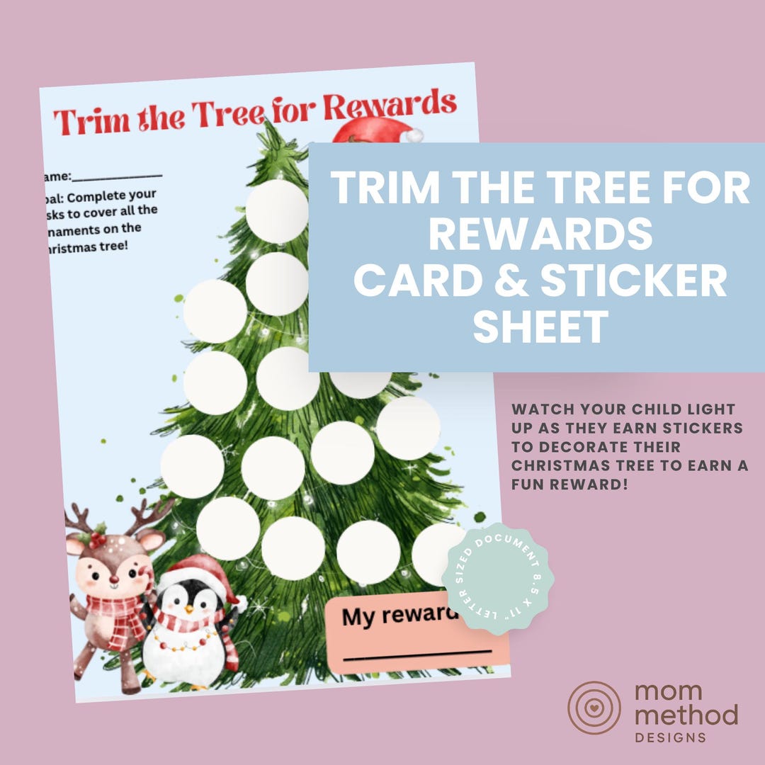 Printable Christmas Tree Reward Card & Sticker Sheet| Behavior ...
