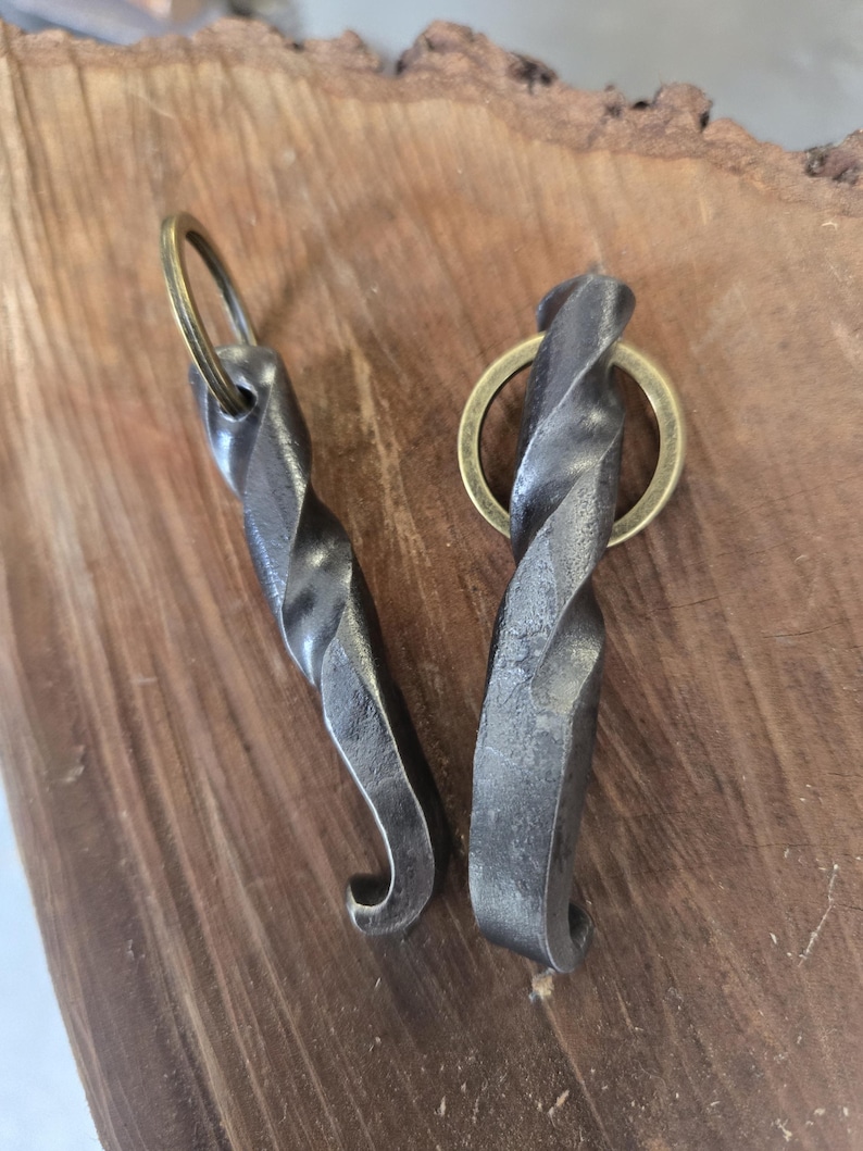 Blacksmith Forged Bottle Opener Keychain - Etsy