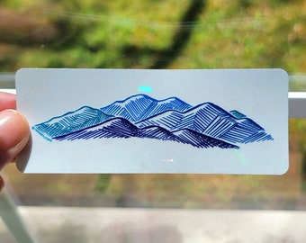 Blue Ridge Mountains Suncatcher Sticker / Rainbow Maker / Prism Sticker / Clear Window Decal / Easy Window Decor