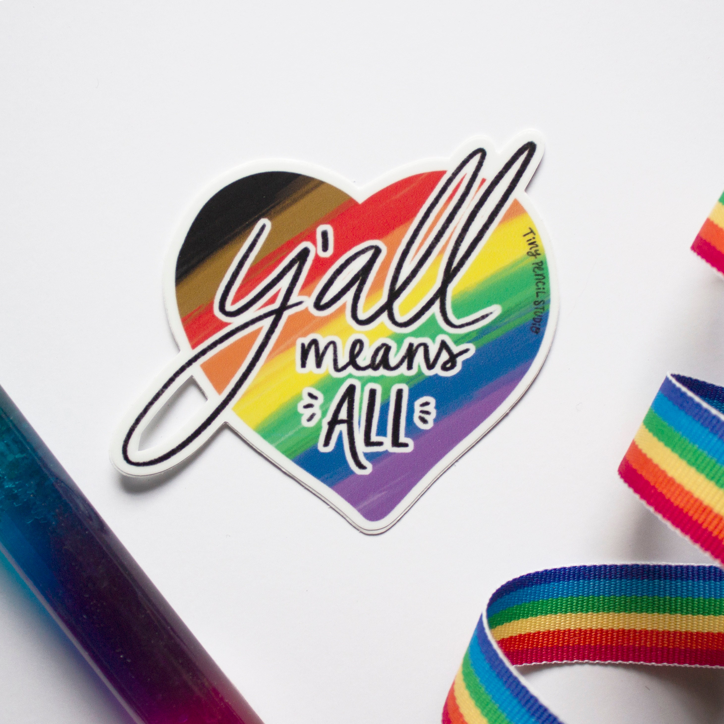 Y'all Means All Weatherproof Vinyl Sticker