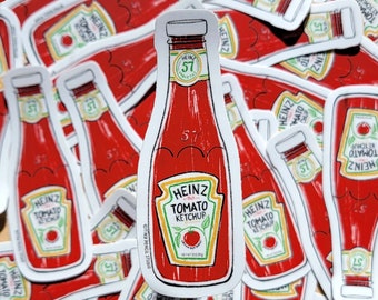 Heinz Ketchup Weatherproof Vinyl Sticker | Ketchup Lover Gift | Ketchup Sticker | Foodie Sticker