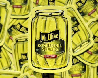 Pickle Jar Weatherproof Vinyl Sticker | Mount Olive Pickles Sticker | Pickle Lover Sticker | Foodie Sticker | Cute Food Sticker