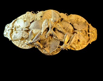 PRICE DROP Vintage Mimi Di N 1987 Gold Tone Leaves and Faux  display picture 1