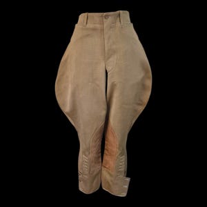 Pantaloni da equitazione o brache vintage anni '30 (33-35). Edward Tryon, Philadelphia. Uomo o unisex. Vita 32. Etichetta NRA Eagle. Chiusura con bottoni, tasche, gambe.