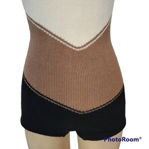 Vintage 1960s Knit Swimsuit. Peter Pan by Oleg Cassini. Color Block. Wool & Helanca Blend. Small to Medium. image 6