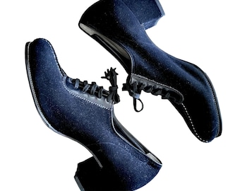 Vintage 1930s Suede Oxfords: Skuffies Foot Saver, Size 6B