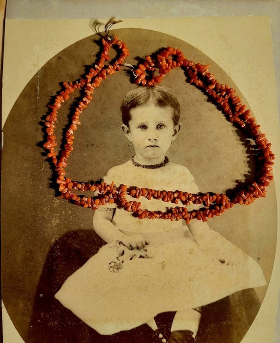 Victorian Coral Necklace. With Photograph. Proven… - image 1
