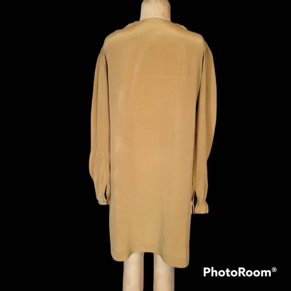 1920s Pongee Silk Bohemian Tunic. Hand Smocked. B… - image 4
