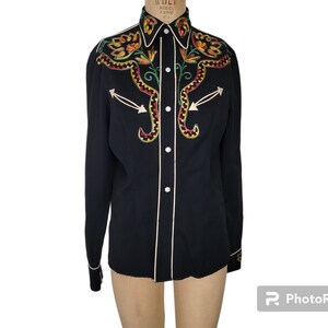 50s TEM TEX ブラックウエスタンシャツカウボーイ