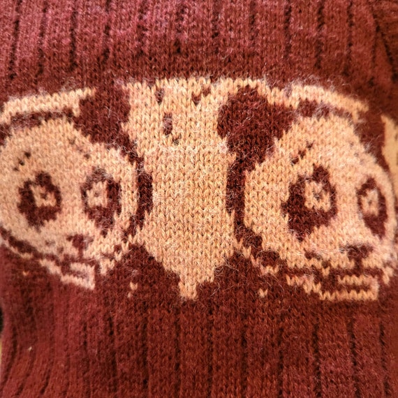 Vintage 1970s Pullover Sweater Vest. Pandas. Maro… - image 2