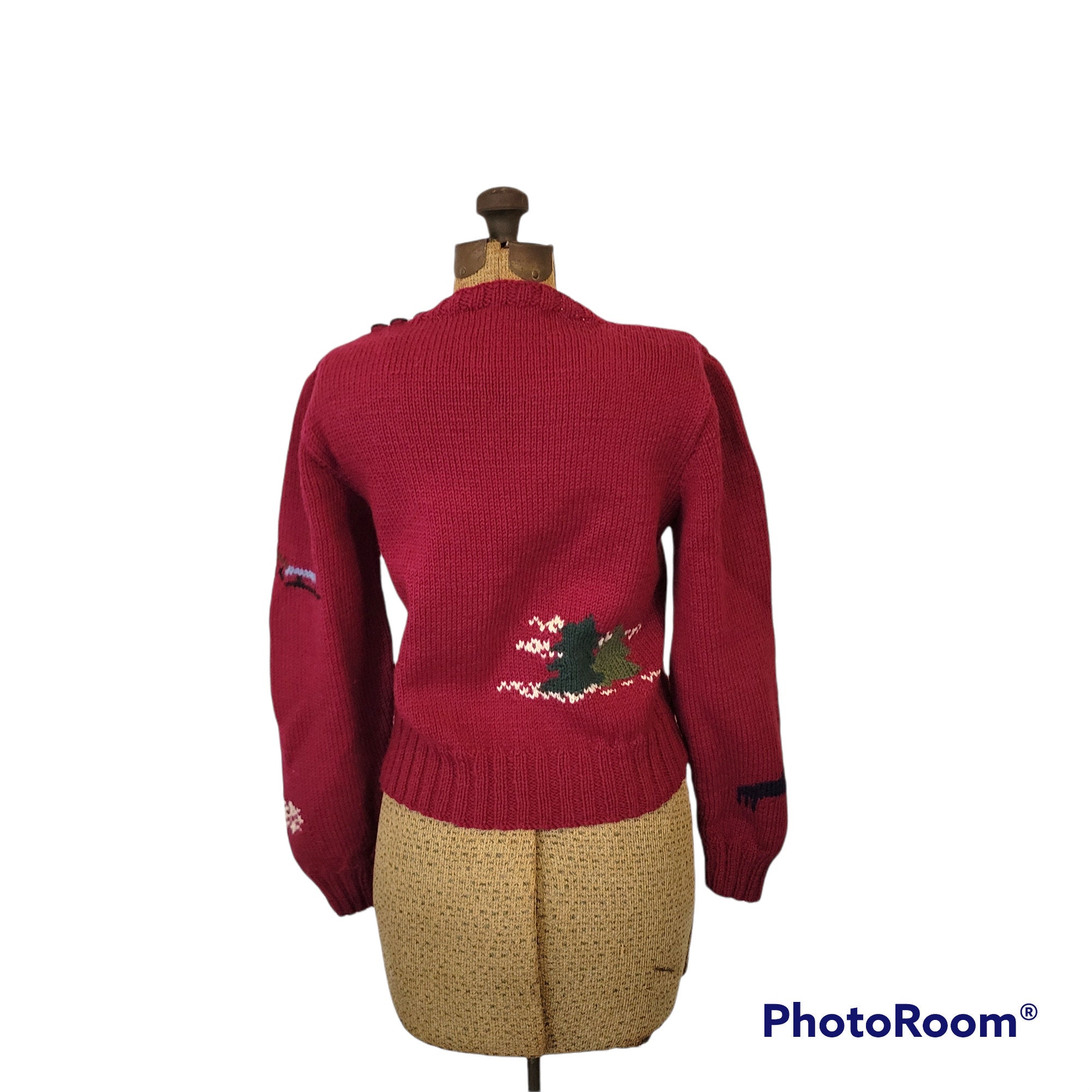Vintage 80s Ralph Lauren Handknit Wool Sweater: Winter