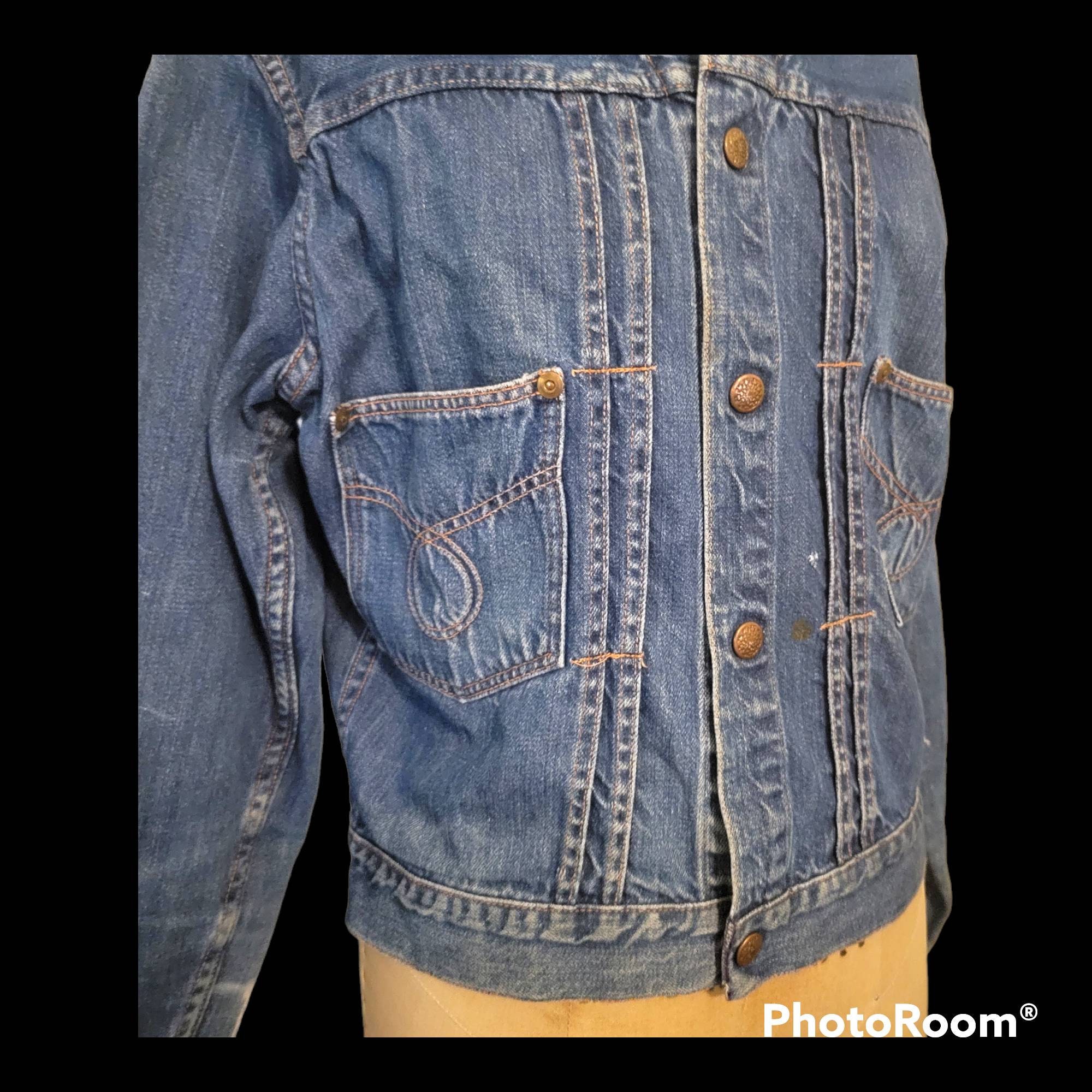 RARE! Vtg 50s MONTGOMERY WARD 101 DENIM JACKET, BLANKET
