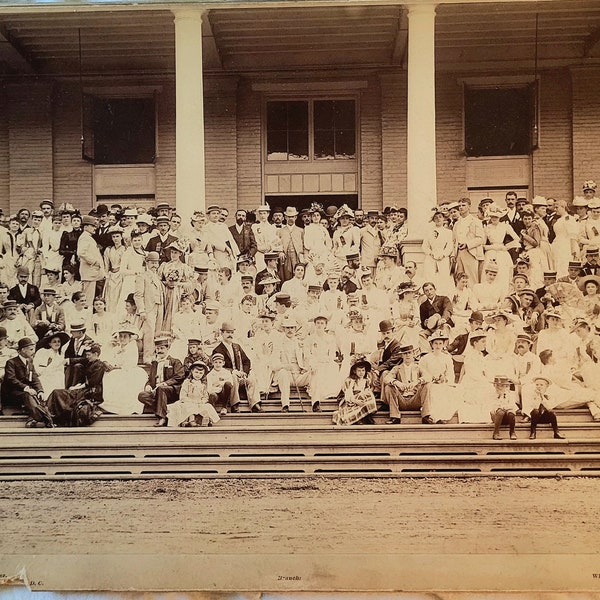 Three Large Photos. 1880s-1890s. George Prince Photographer. The Old White. White Sulpher Springs W.VA. Boards. Who's Who?