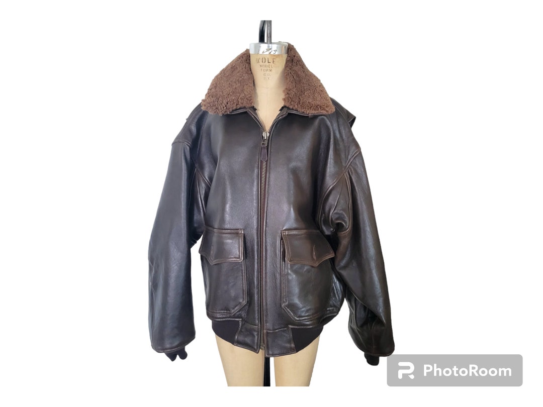 Vintage Leather Flight Jacket. G-1 US Navy Aeronautics Flight Mission ...